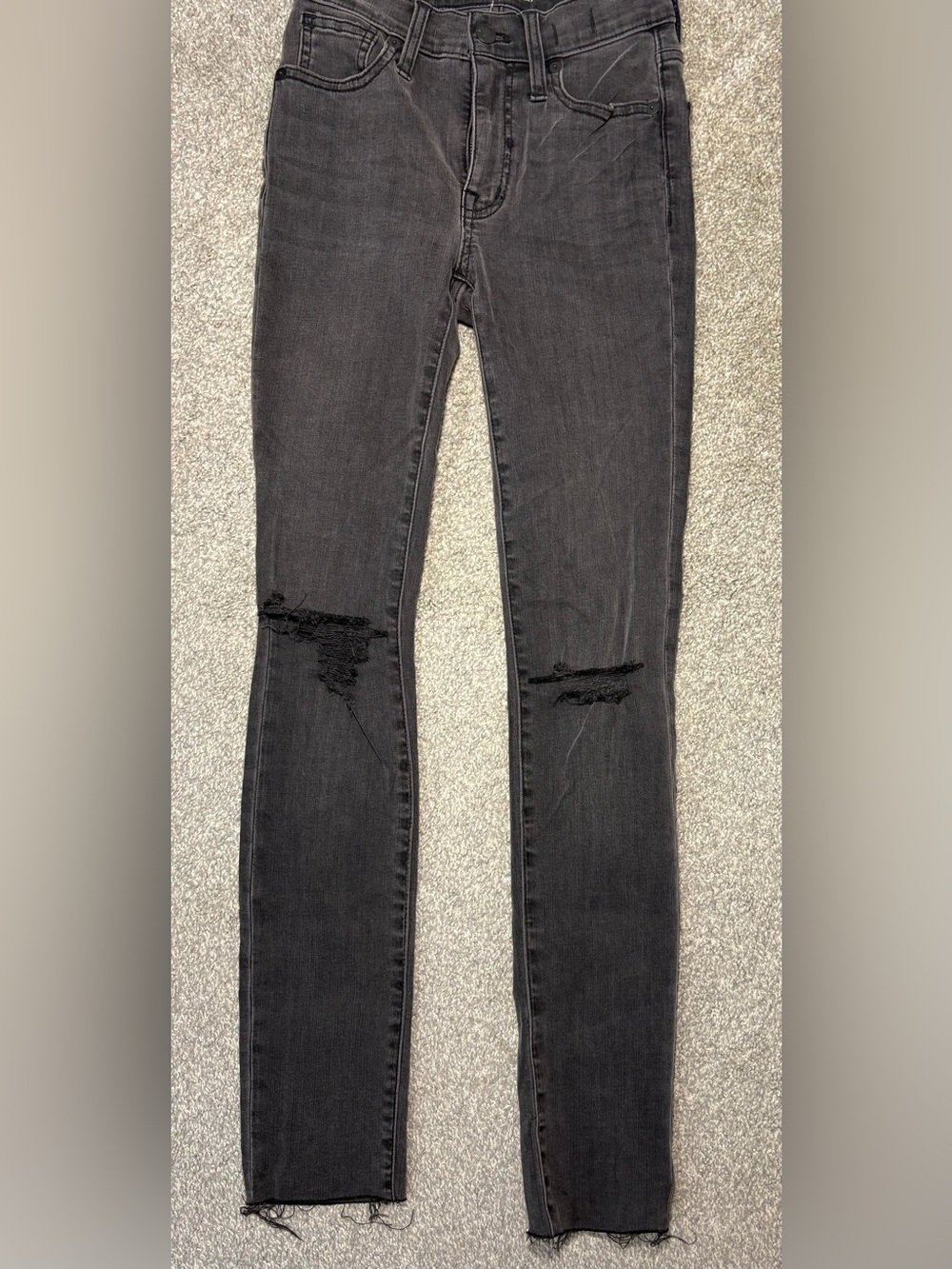 Madewell Black Washed Ripped Skinny Jeans Size 23